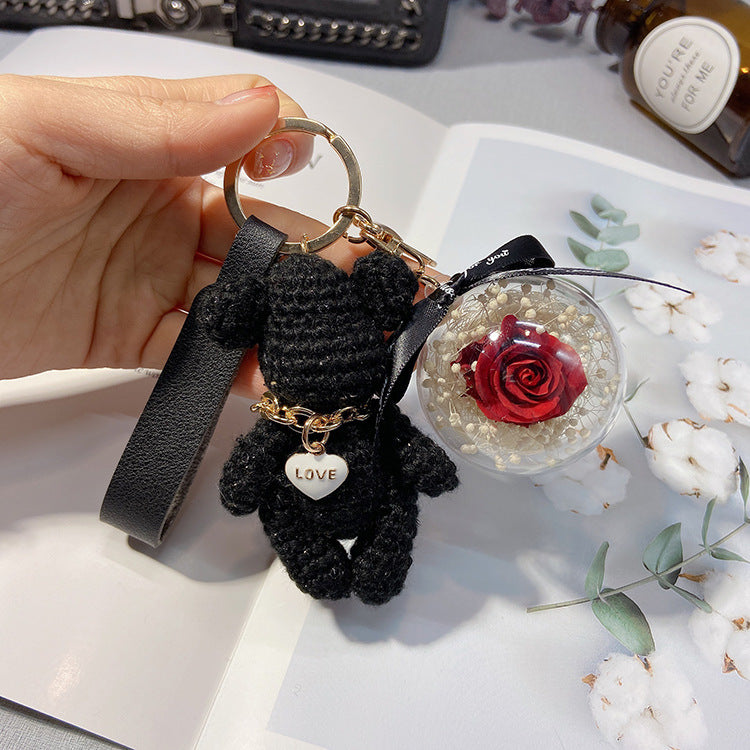 Cartoon knitting bear keychain  （Minimo de compra 2） MYA-LianX007