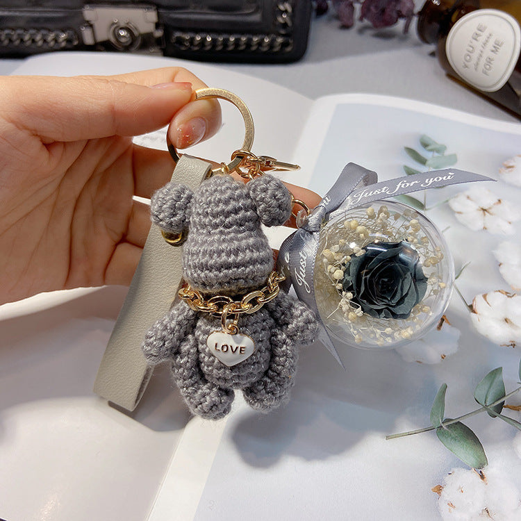 Cartoon knitting bear keychain  （Minimo de compra 2） MYA-LianX007