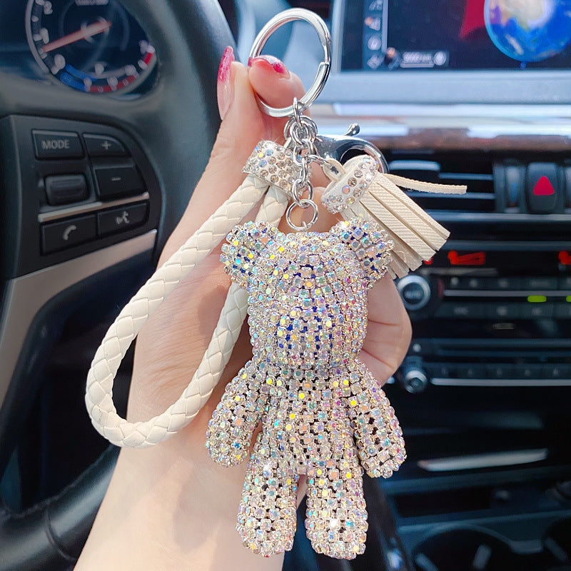 cartoon personality diamond studded bear keychain MIC-Yaoyun006