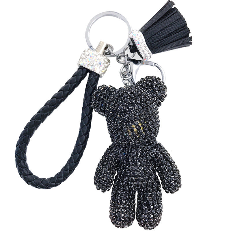 cartoon personality diamond studded bear keychain MIC-Yaoyun006