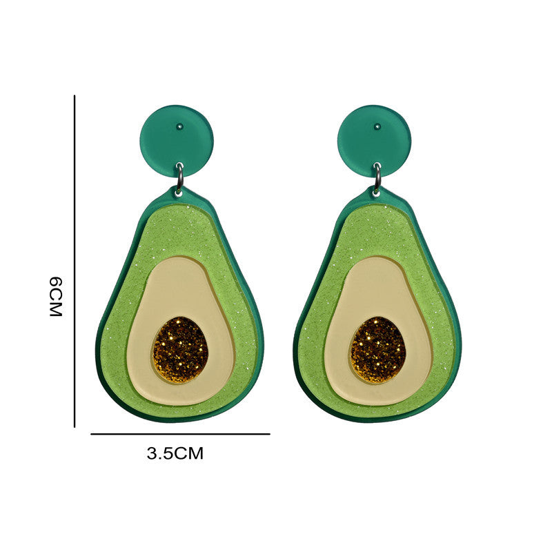 Acrylic avocado earrings (Minimo de compra 2) MIC-GanL026