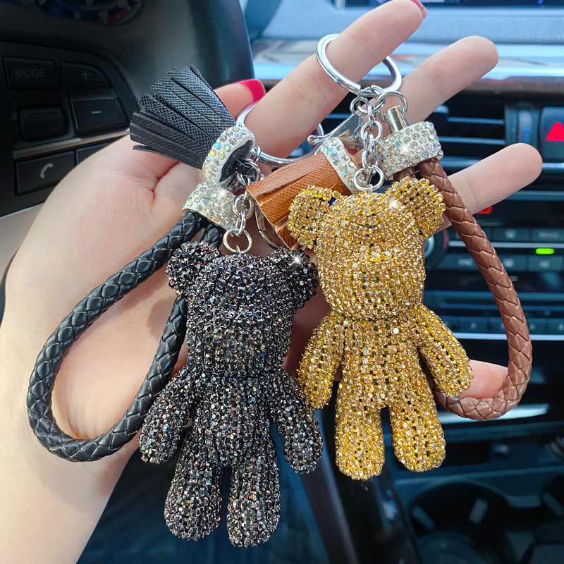 cartoon personality diamond studded bear keychain MIC-Yaoyun006