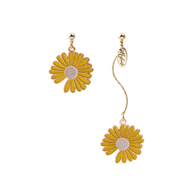 Alloy Asymmetric Daisy Earrings MIC-MDD032