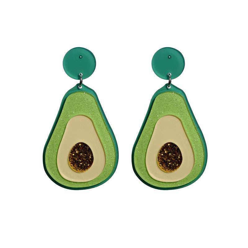 Acrylic avocado earrings (Minimo de compra 2) MIC-GanL026