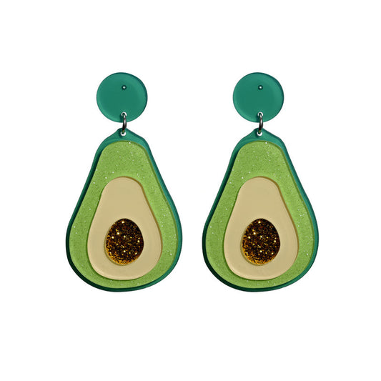 Acrylic avocado earrings (Minimo de compra 2) MIC-GanL026