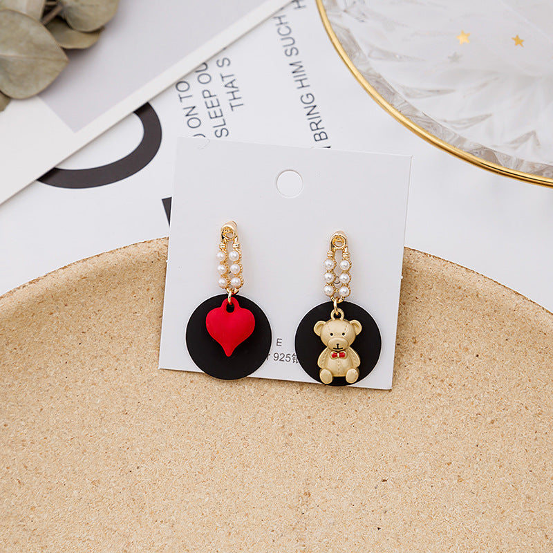 Acrylic asymmetric animal earrings MIC-MDD012