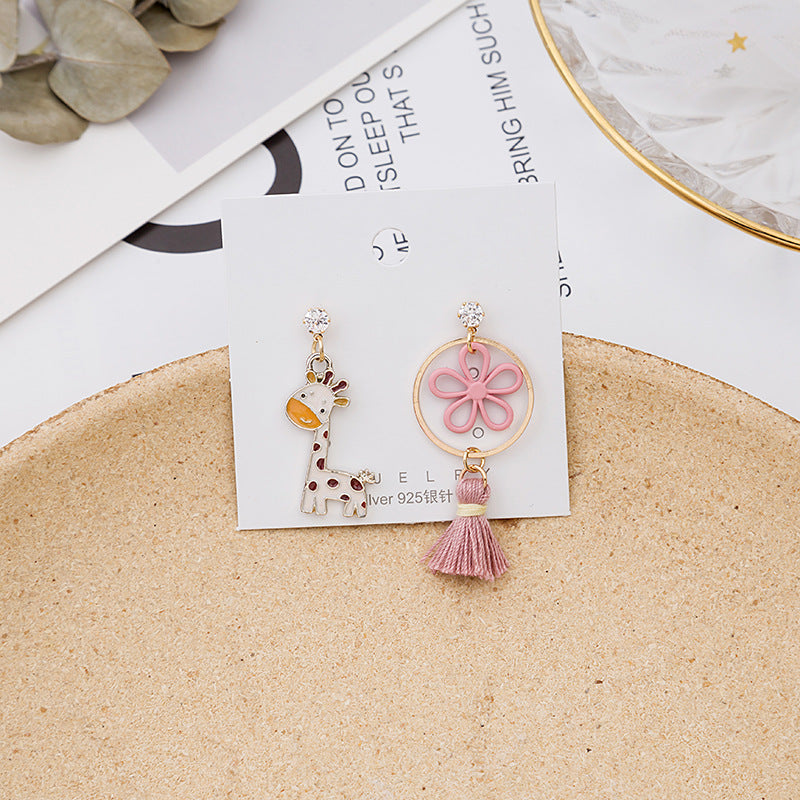 Acrylic asymmetric animal earrings MIC-MDD012