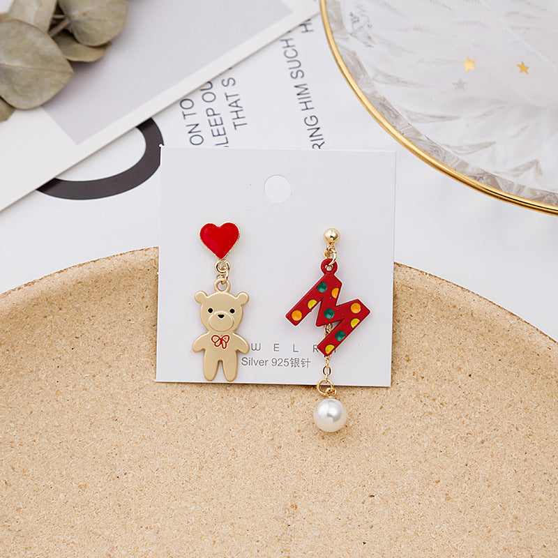 Acrylic asymmetric animal earrings MIC-MDD012