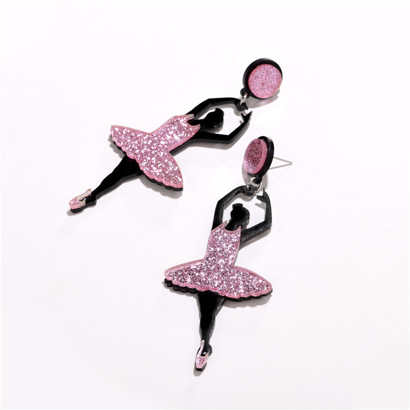 Acrylic Ballet Girl Earstuds (Minimo de compra 2) MIC-GanL002