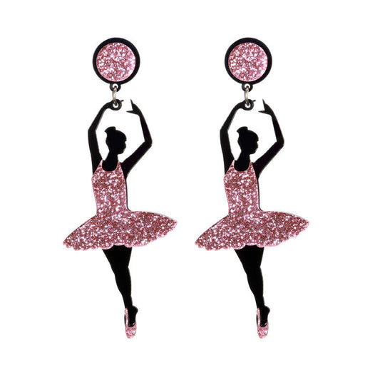 Acrylic Ballet Girl Earstuds (Minimo de compra 2) MIC-GanL002