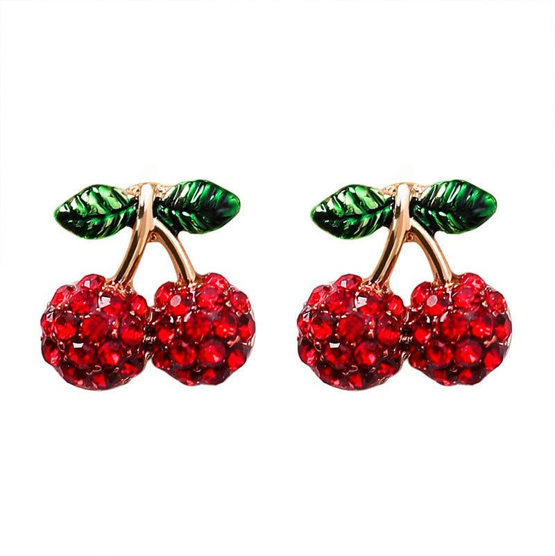 Alloy Red Cherry Strawberry Earrings MIC-HanC008