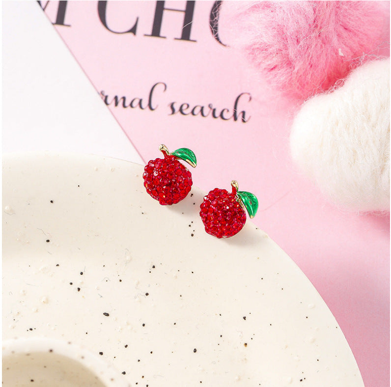 Alloy Red Cherry Strawberry Earrings MIC-HanC008