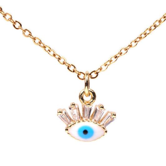 Copper Demon Eye Blue Eye Necklace MIC-TianY016