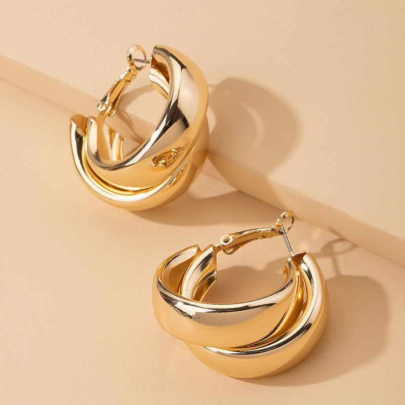 Alloy exaggerated round earrings MIC-AYN001