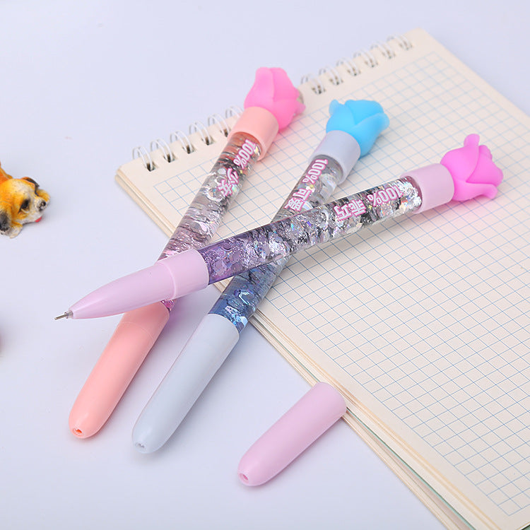 Cartoon Quicksand Plastic Silicone Ballpoint Pen Liuj010