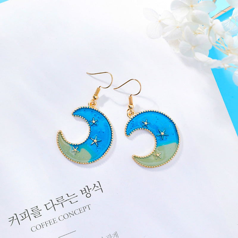 Alloy Blue Star Star Star Earrings MIC-LvG007