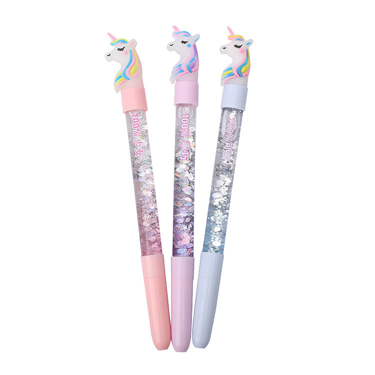 Cartoon Quicksand Plastic Silicone Ballpoint Pen Liuj010