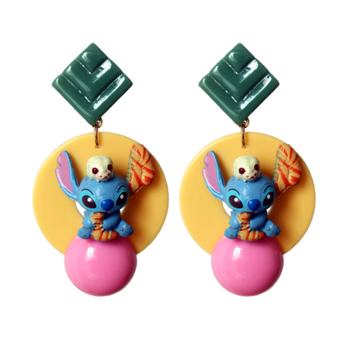 Resin cartoon fun earrings MIC-XME003