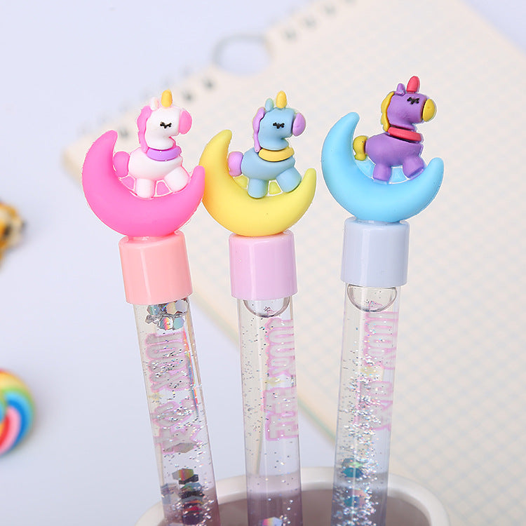 Cartoon Quicksand Plastic Silicone Ballpoint Pen Liuj010