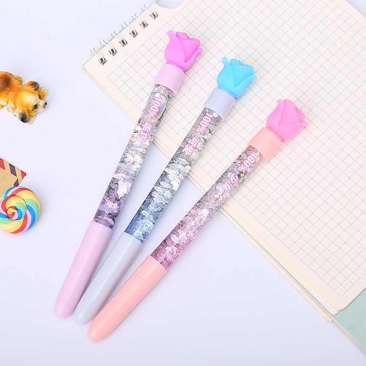 Cartoon Quicksand Plastic Silicone Ballpoint Pen Liuj010