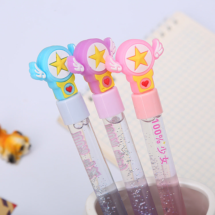 Cartoon Quicksand Plastic Silicone Ballpoint Pen Liuj010