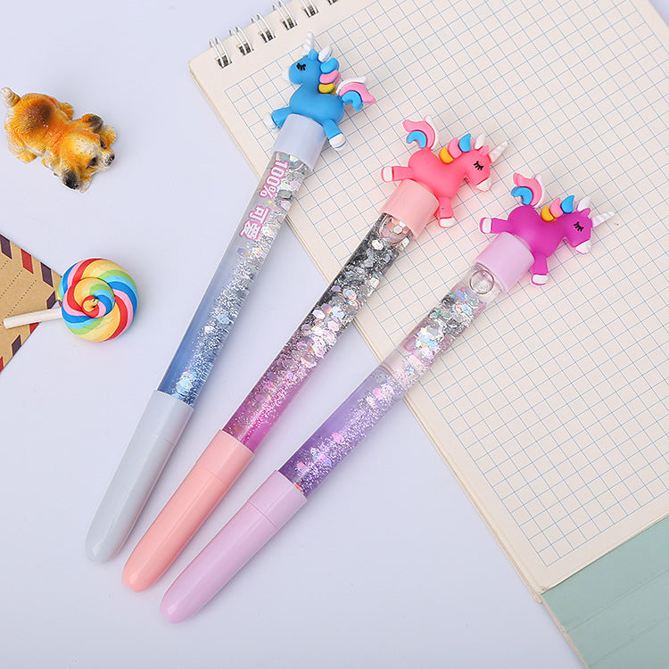 Cartoon Quicksand Plastic Silicone Ballpoint Pen Liuj010