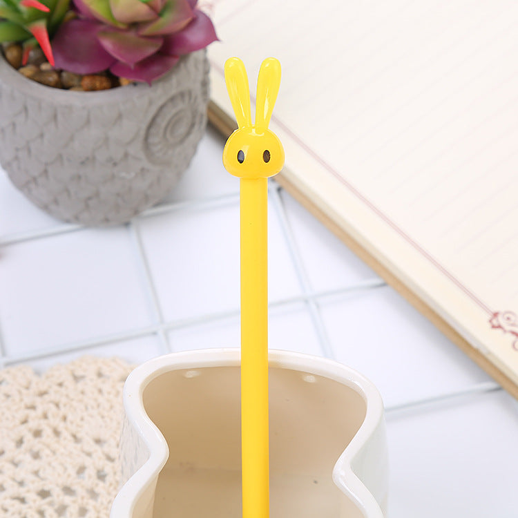 Ballpoint Pen Plastic Cute Long Ear Rabbit Gel Pen Liuj024