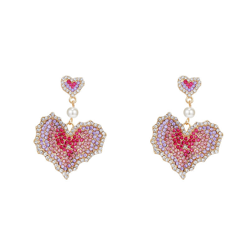 Alloy Purple Love Earrings MIC-HuaY001