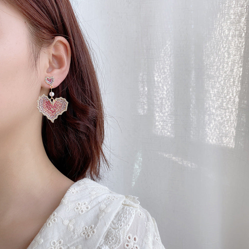 Alloy Purple Love Earrings MIC-HuaY001