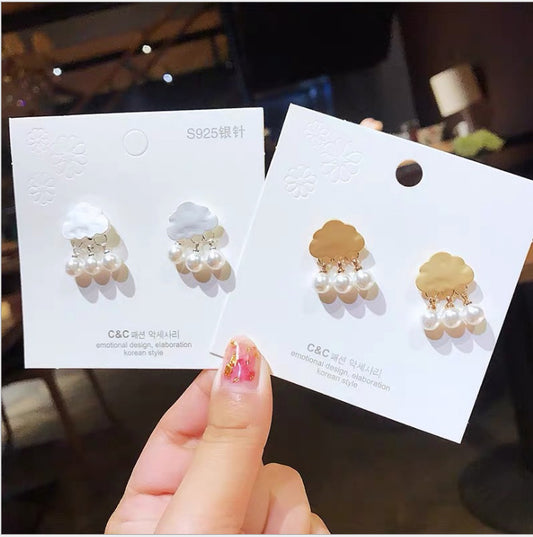 Alloy Cloud Raindrop Earrings (Minimo de Compra 2) MIC-HanC001