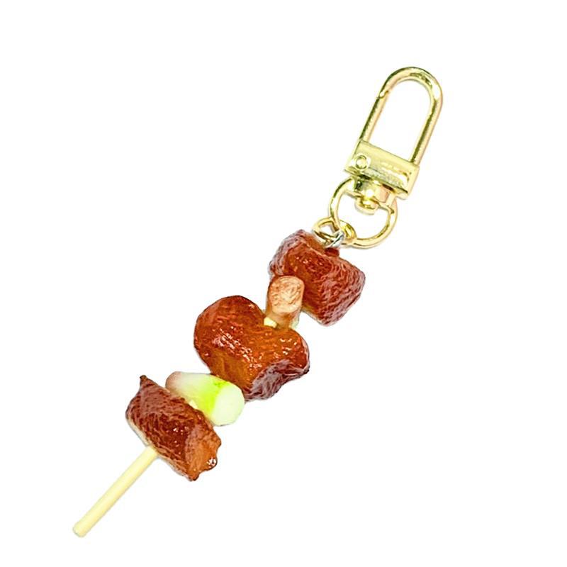 Teppanyaki Barbecue Simulated Food Barbecue String Keychain Ring DMF010