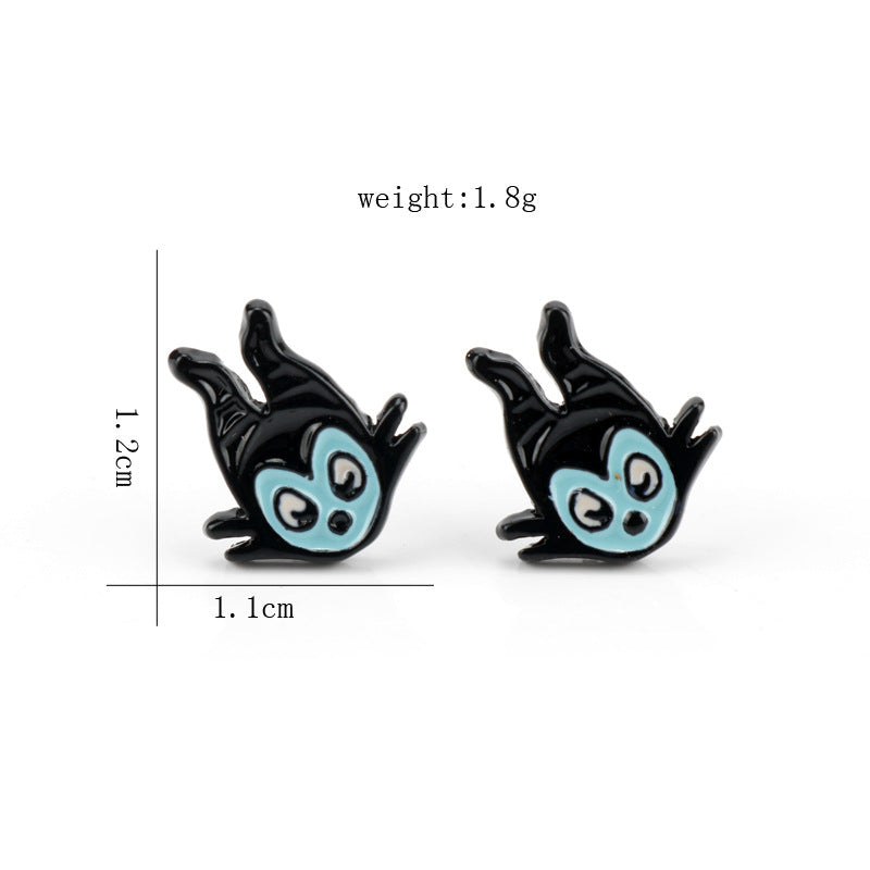 Alloy Cartoon Sleeping Charm Marlene Fitson Earrings MIC-HeY011