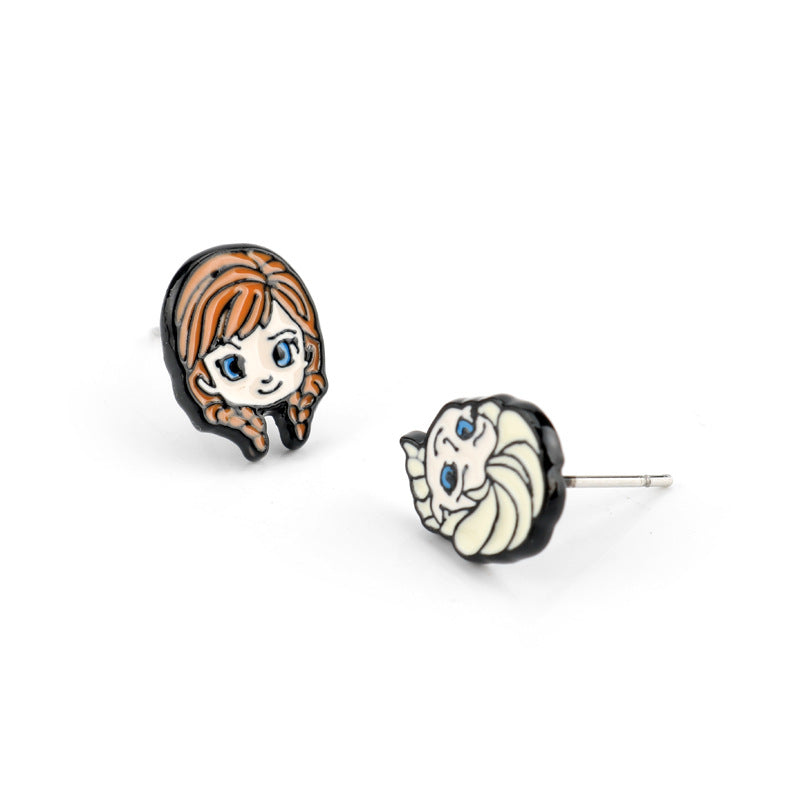 Alloy Cartoon Sleeping Charm Marlene Fitson Earrings MIC-HeY011