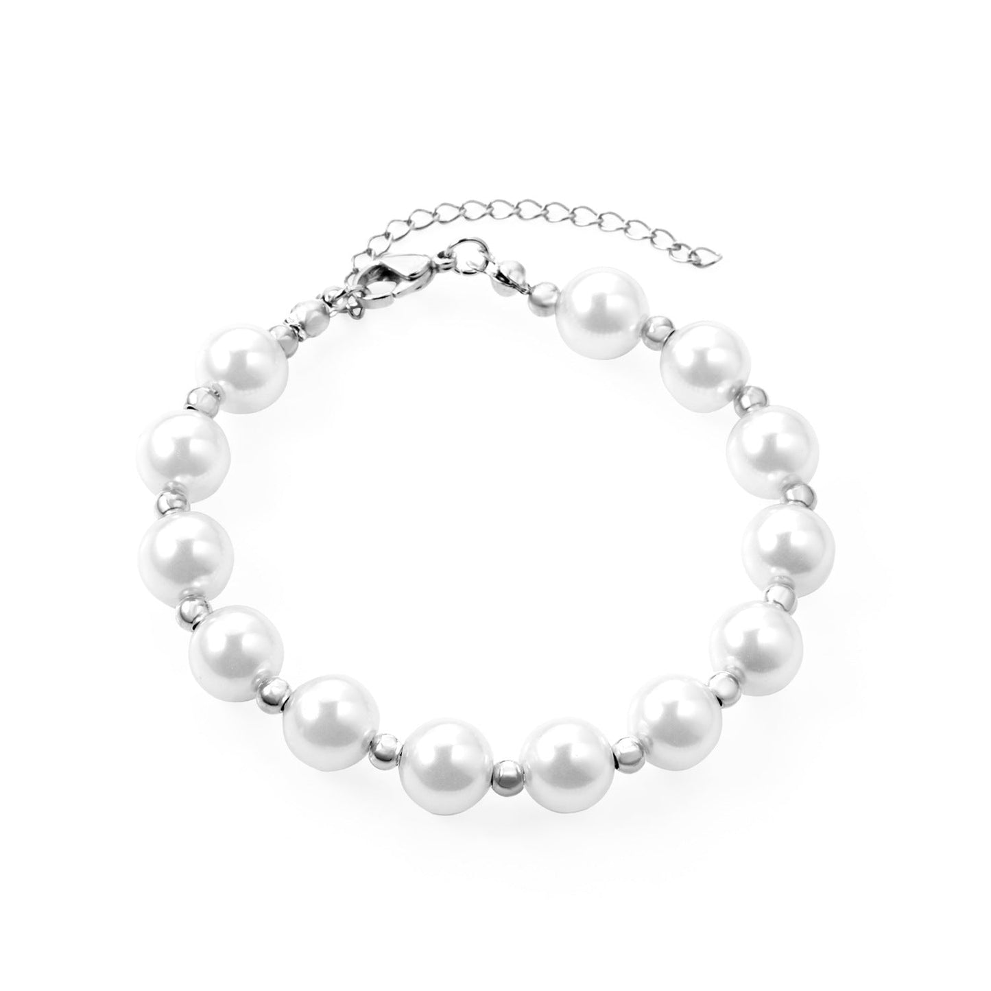 Bracelet Stainless Steel Gold Steel Color Steel Balls With Round Pearls Minimo de compra 3 AiS007