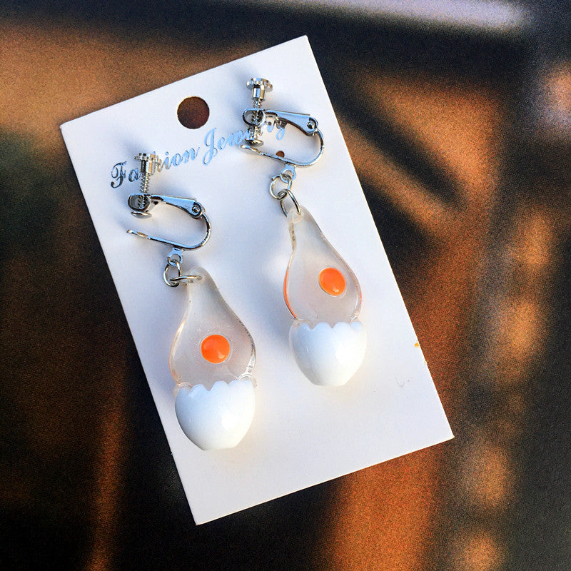 Acrylic Funny Imitation Egg Earrings (Minimo de Compra 2) MIC-ChouT043