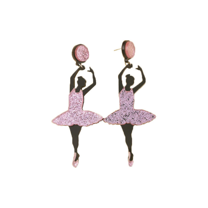 Acrylic ballet girl earrings (Minimo de Compra 2) MIC-QingM001