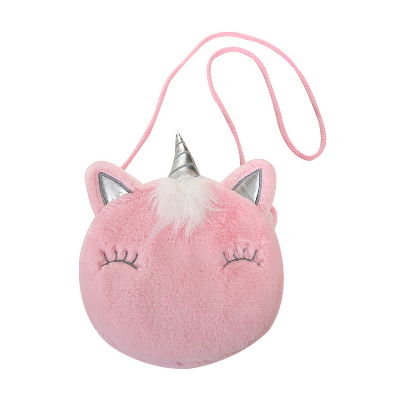 Plush cartoon unicorn messenger shoulder bag(Minimo de compra 5) MIC-SaiM005