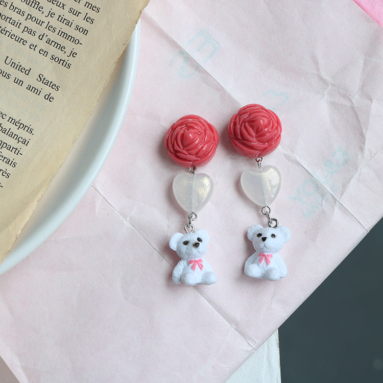 Alloy pink fairy aura long earrings MIC-QingJ046