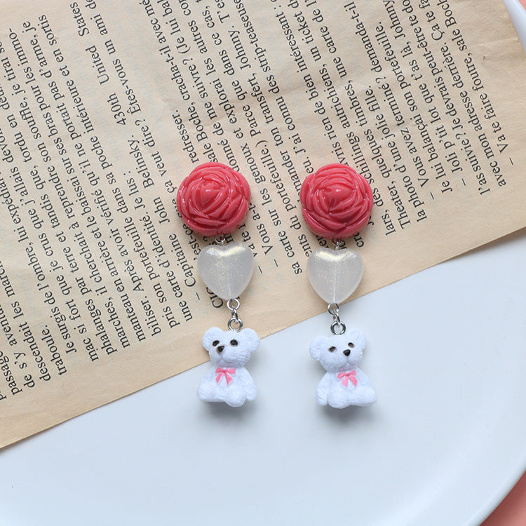 Alloy pink fairy aura long earrings MIC-QingJ046