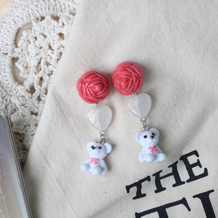 Alloy pink fairy aura long earrings MIC-QingJ046