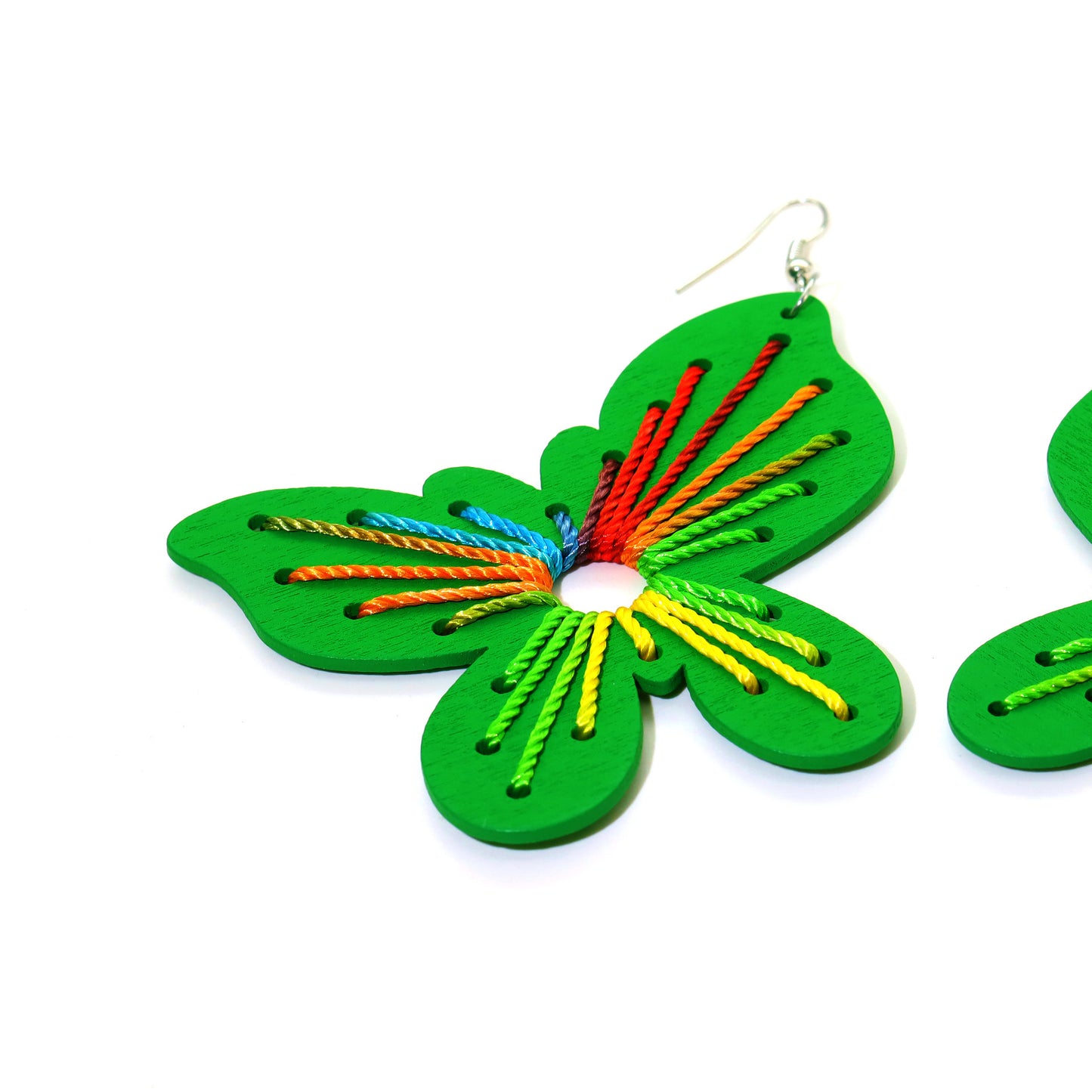 Acrylic green butterfly earrings MIC-FeiF004