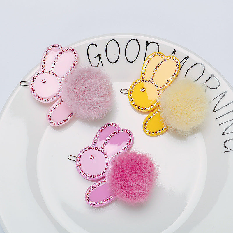 Plush French rabbit hair clip (Minimo de compra 2) MYA-PeiY004