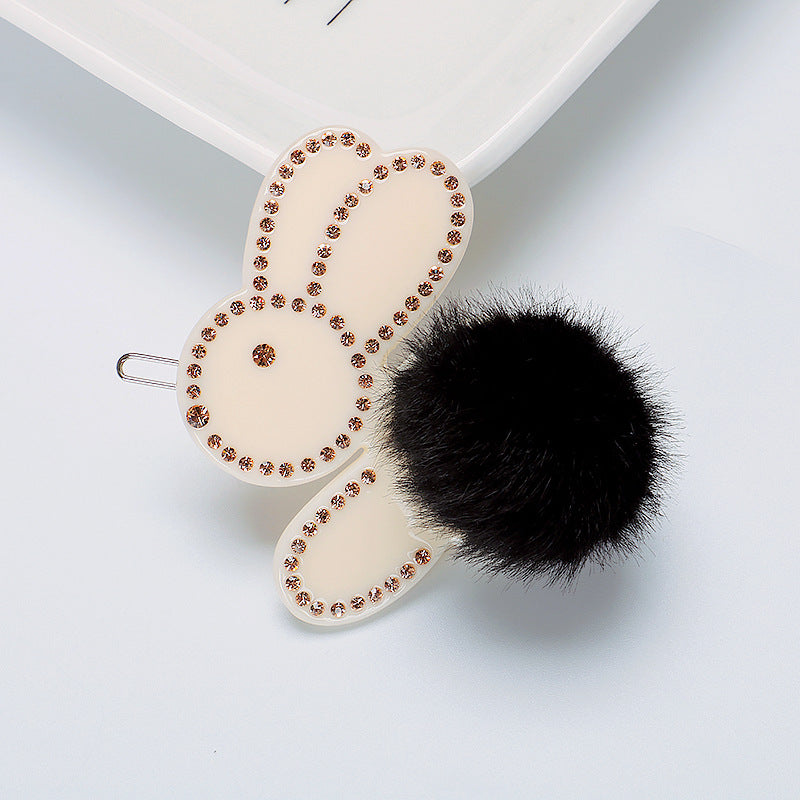 Plush French rabbit hair clip (Minimo de compra 2) MYA-PeiY004