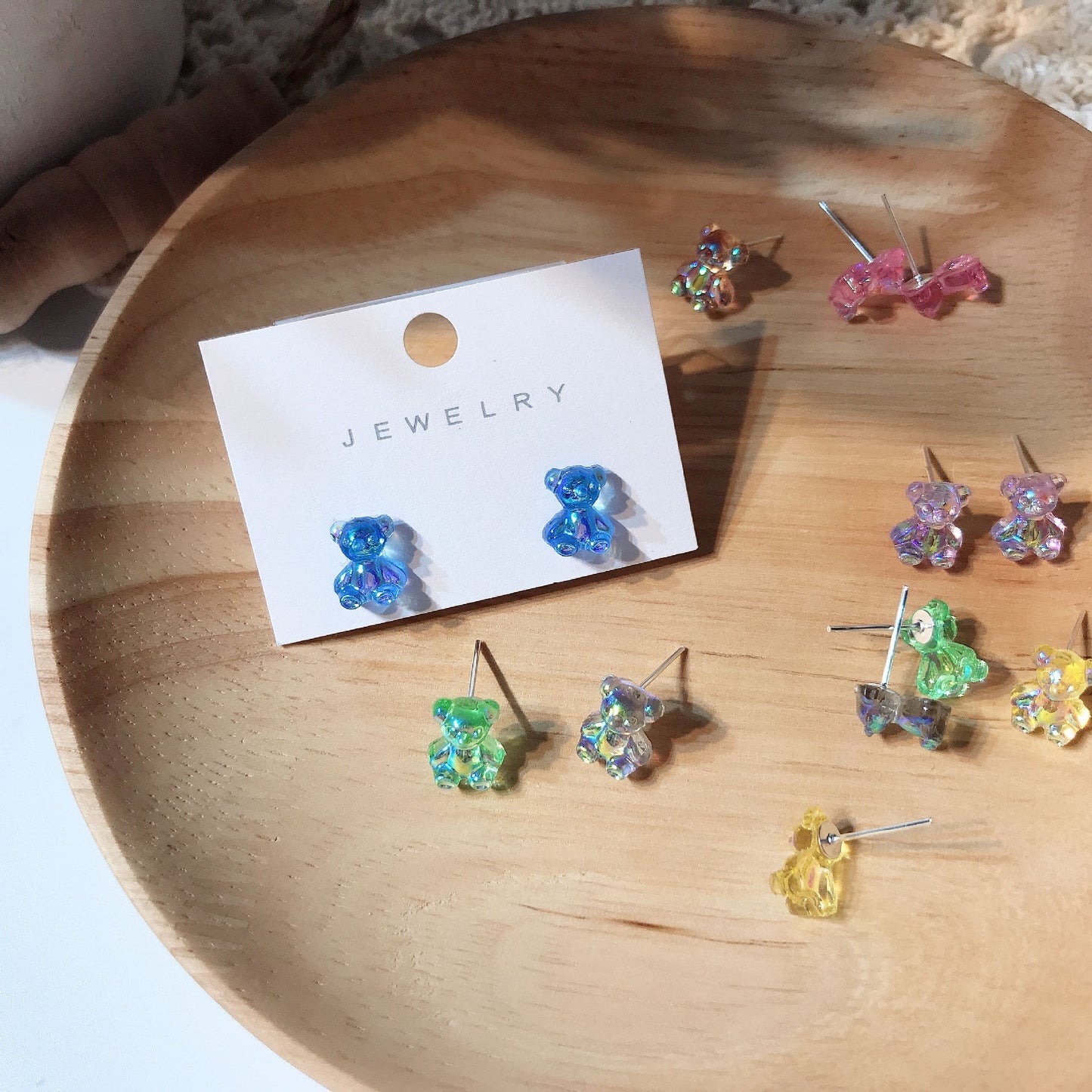 Alloy candy color bear earrings MIC-YiJ004