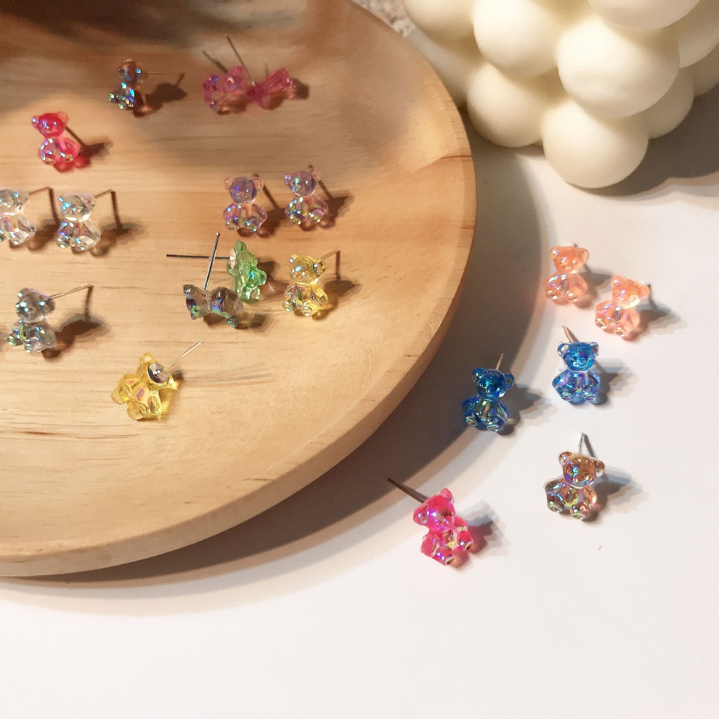 Alloy candy color bear earrings MIC-YiJ004