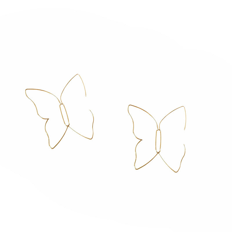 Alloy hollow large butterfly earrings MIC-LiangM008