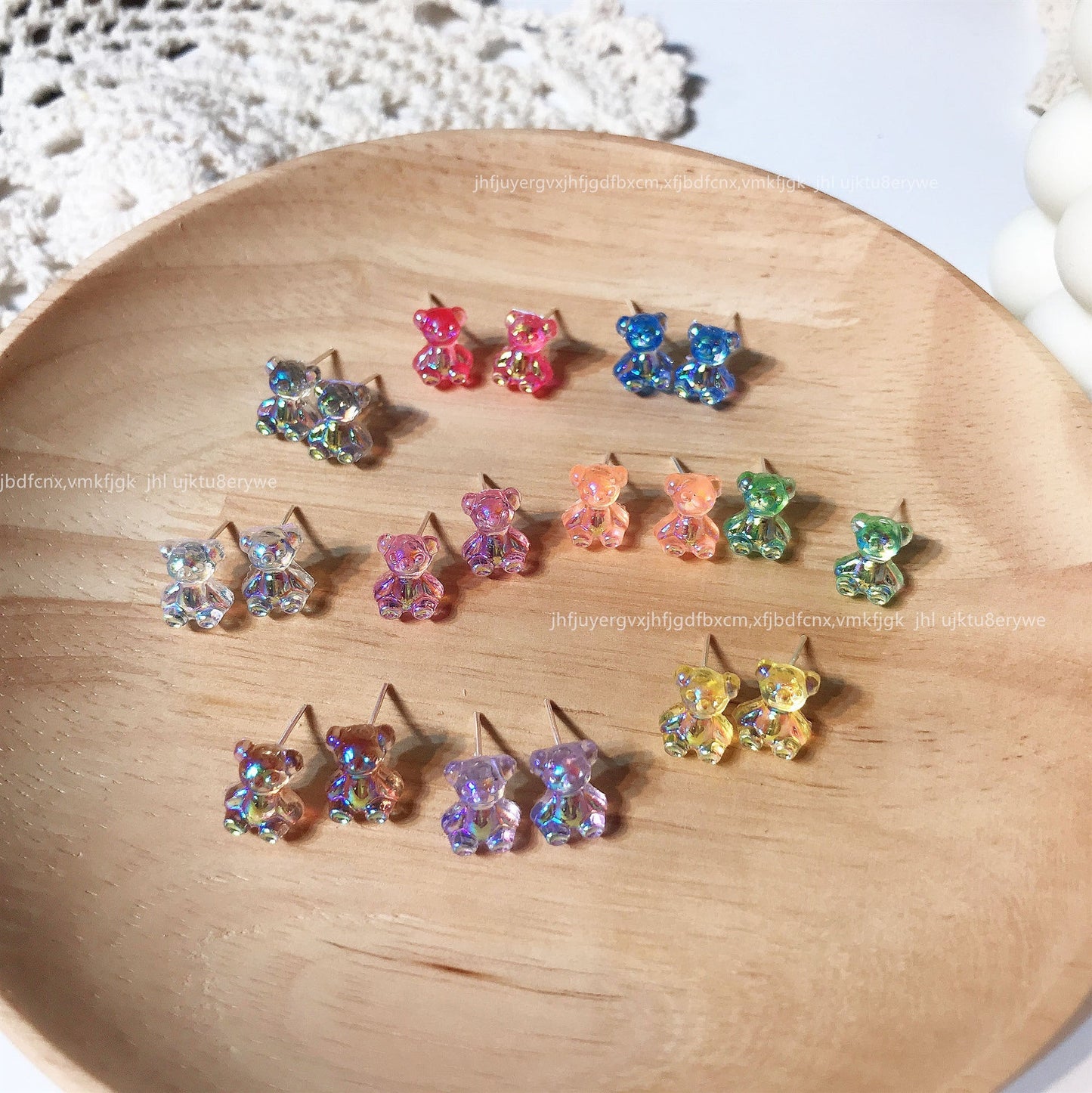 Alloy candy color bear earrings MIC-YiJ004