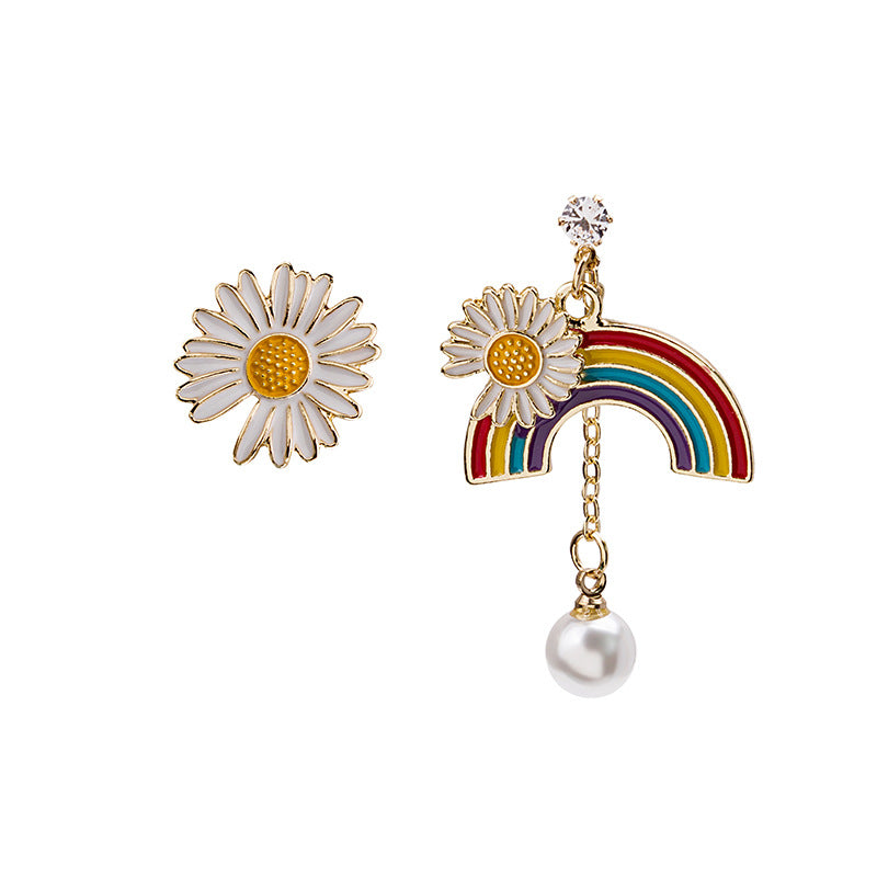 Alloy Rabbit Rainbow Unicorn Earrings MIC-MDD016