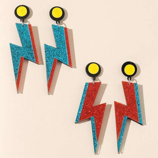 Acrylic Colorful Lightning Earrings (Minimo de compra 2) MIC-GanL016