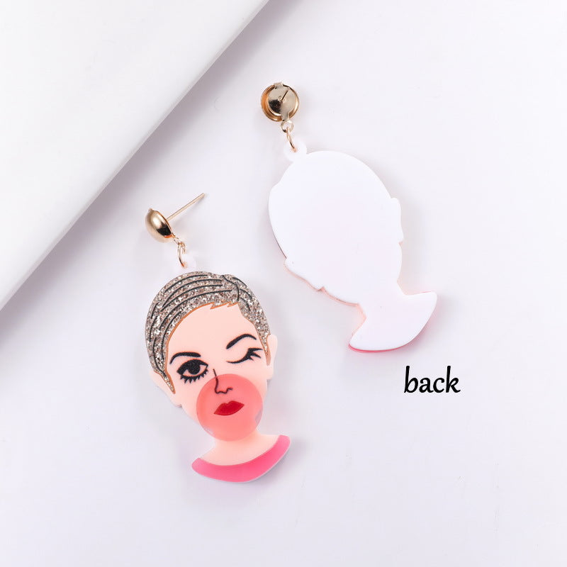 Acrylic goddess of freedom earrings MIC-XueP039